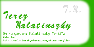 terez malatinszky business card